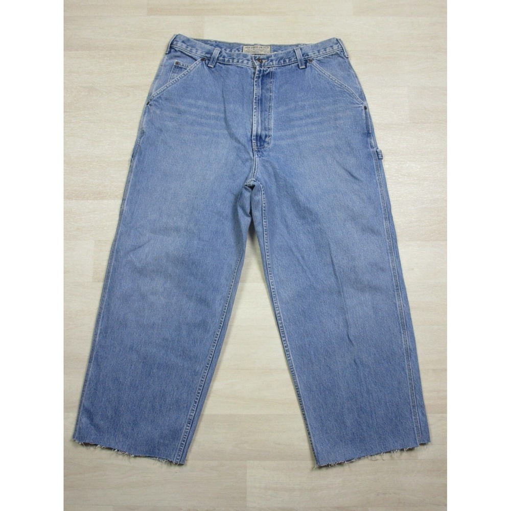 Vintage Abercrombie & Fitch Workwear Dungarees Carpenter‎ Jeans USA Made 34x27